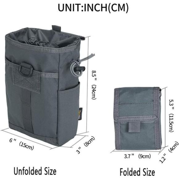 Molle Dump Pouch Drawstring Magazine Utility Pouch Folding Dump Pouch Waist Bag - Picture 2 of 6